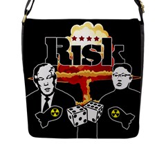 Nuclear Explosion Trump And Kim Jong Flap Messenger Bag (l)  by Valentinaart