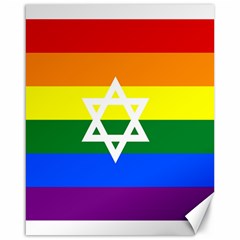 Gay Pride Israel Flag Canvas 16  X 20   by Valentinaart