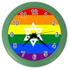 Gay Pride Israel Flag Color Wall Clocks by Valentinaart