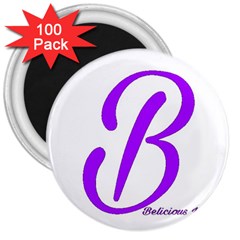 Belicious World  b  Purple 3  Magnets (100 Pack) by beliciousworld