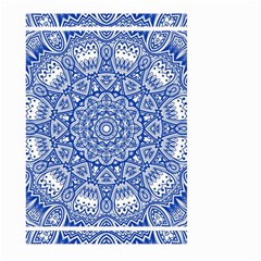 Blue Mandala Art Pattern Large Garden Flag (two Sides) by paulaoliveiradesign