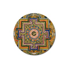 Asian Art Mandala Colorful Tibet Pattern Magnet 3  (round) by paulaoliveiradesign