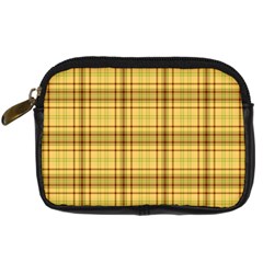 Plaid Yellow Fabric Texture Pattern Digital Camera Cases by paulaoliveiradesign