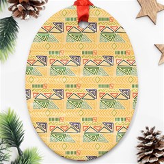 Hand Drawn Ethinc Pattern Background Oval Ornament (two Sides) by TastefulDesigns