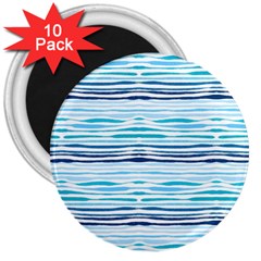 Watercolor Blue Abstract Summer Pattern 3  Magnets (10 Pack)  by TastefulDesigns