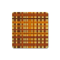 Plaid Pattern Square Magnet by linceazul