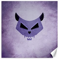 Purple Evil Cat Skull Canvas 12  X 12   by CreaturesStore