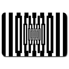 Black Stripes Endless Window Large Doormat  by designworld65