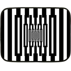 Black Stripes Endless Window Fleece Blanket (mini) by designworld65