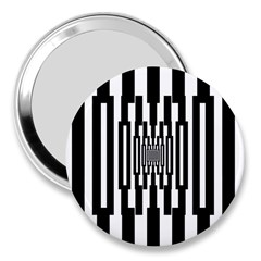 Black Stripes Endless Window 3  Handbag Mirrors by designworld65