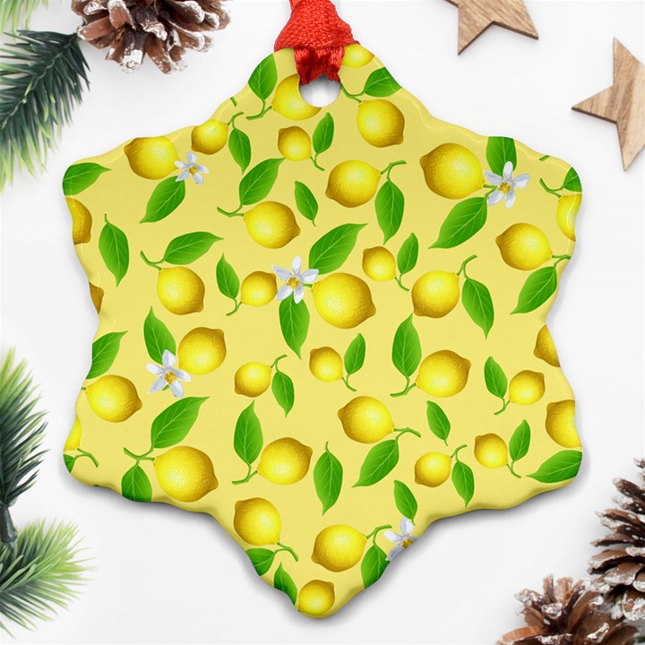 Lemon pattern Snowflake Ornament (Two Sides)