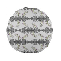 Floral Collage Pattern Standard 15  Premium Flano Round Cushions by dflcprints