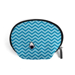 Chevron Shark Pattern Accessory Pouches (small)  by emilyzragz