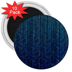 Stylish Abstract Blue Strips 3  Magnets (10 Pack)  by gatterwe