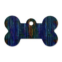 Stylish Colorful Strips Dog Tag Bone (one Side) by gatterwe