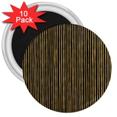 Stylish Golden Strips 3  Magnets (10 Pack)  by gatterwe