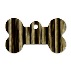 Stylish Golden Strips Dog Tag Bone (one Side) by gatterwe