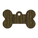 Stylish Golden Strips Dog Tag Bone (One Side) Front