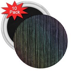 Stylish Rainbow Strips 3  Magnets (10 Pack)  by gatterwe