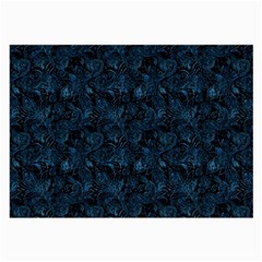 Blue Flower Glitter Look Large Glasses Cloth (2-side) by gatterwe