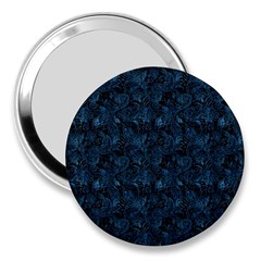 Blue Flower Glitter Look 3  Handbag Mirrors by gatterwe