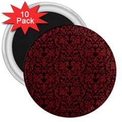 Red Glitter Look Floral 3  Magnets (10 Pack)  by gatterwe