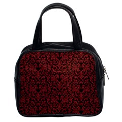 Red Glitter Look Floral Classic Handbags (2 Sides) by gatterwe