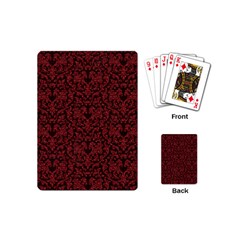 Red Glitter Look Floral Playing Cards (mini)  by gatterwe