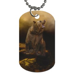 Roaring Grizzly Bear Dog Tag (one Side) by gatterwe