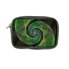 Green Spiral Fractal Wired Coin Purse by Nexatart