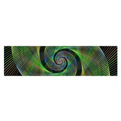 Green Spiral Fractal Wired Satin Scarf (oblong) by Nexatart