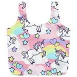 Unicorn Rainbow Full Print Recycle Bags (L)  Front