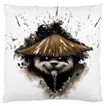 Warrior Panda T Shirt Large Cushion Case (Two Sides) Front