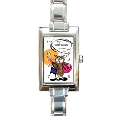 Owl That Hates Summer T Shirt Rectangle Italian Charm Watch by AmeeaDesign