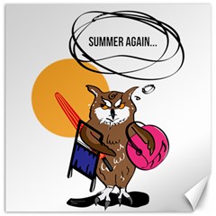 Owl That Hates Summer T Shirt Canvas 12  X 12   by AmeeaDesign