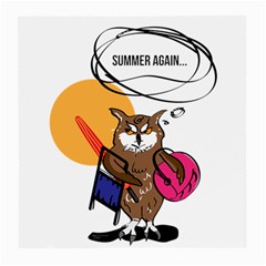 Owl That Hates Summer T Shirt Medium Glasses Cloth (2-side) by AmeeaDesign