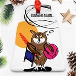 Owl That Hates Summer T Shirt Ornament (Bell) Front