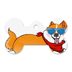 Corgi With Sunglasses And Scarf T Shirt Dog Tag Bone (one Side) by AmeeaDesign