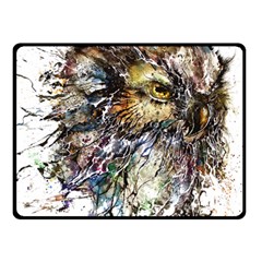 Angry And Colourful Owl T Shirt Fleece Blanket (small) by AmeeaDesign