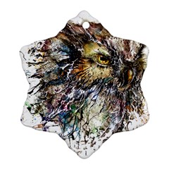 Angry And Colourful Owl T Shirt Ornament (snowflake) by AmeeaDesign