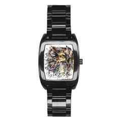 Angry And Colourful Owl T Shirt Stainless Steel Barrel Watch by AmeeaDesign