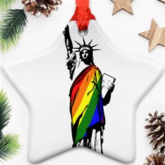 Pride Statue Of Liberty  Star Ornament (two Sides) by Valentinaart