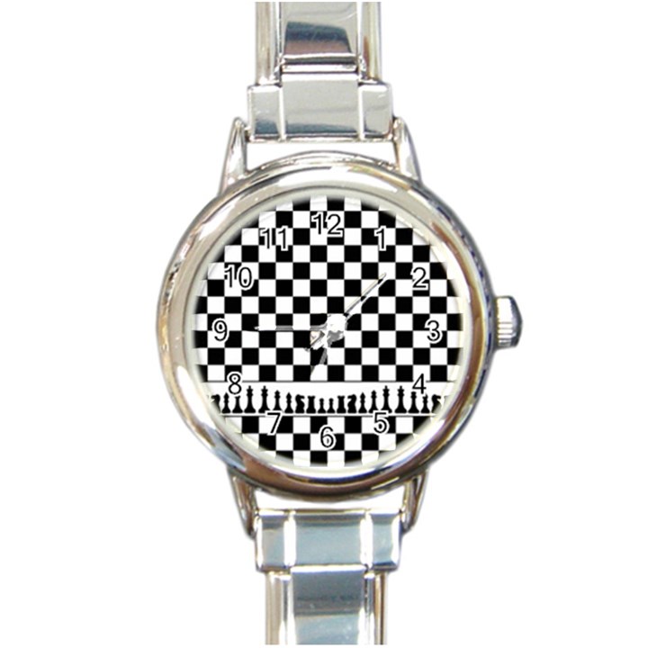 Chess  Round Italian Charm Watch