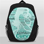 Belicious World Curvy Girl Wordle Backpack Bag Front