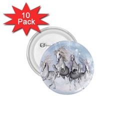 Awesome Running Horses In The Snow 1 75  Buttons (10 Pack) by FantasyWorld7