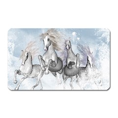 Awesome Running Horses In The Snow Magnet (rectangular) by FantasyWorld7