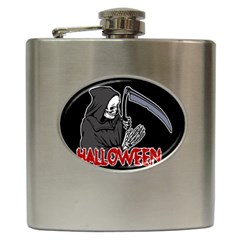 Death - Halloween Hip Flask (6 Oz) by Valentinaart