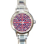 Alternatively Mega British America Round Italian Charm Watch Front