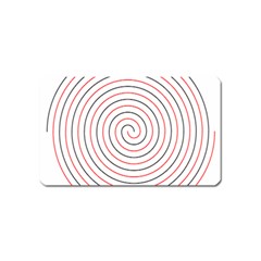 Double Line Spiral Spines Red Black Circle Magnet (name Card) by Mariart