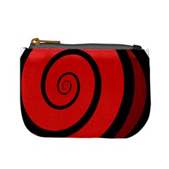 Double Spiral Thick Lines Black Red Mini Coin Purses by Mariart